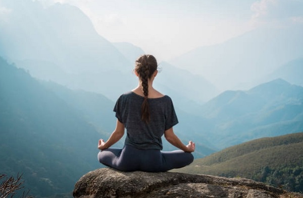 meditation woman mountains