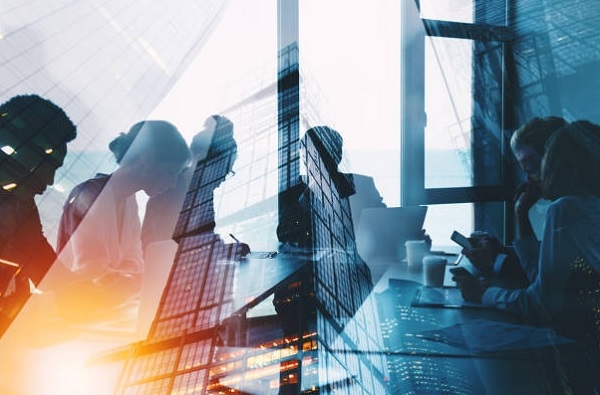businessman building