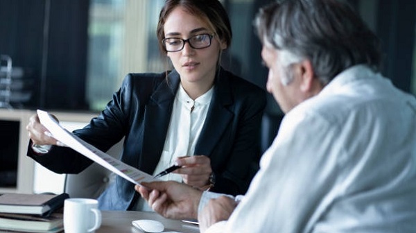 old man Hiring a Financial Planner