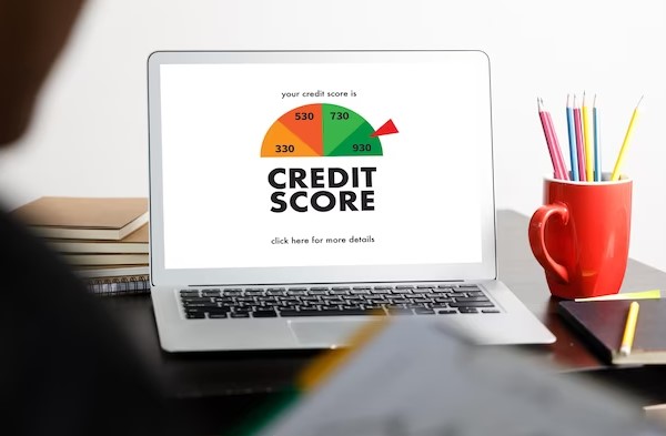 Credit score show on laptop