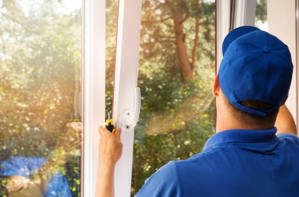 professional worker fix home window