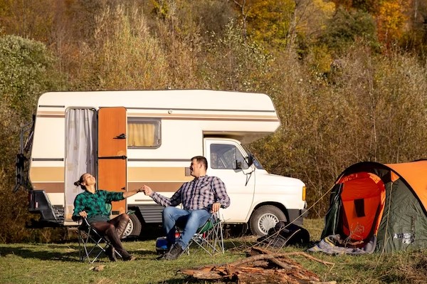 Couple camping