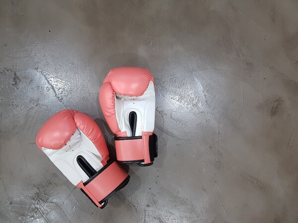 pink and white boxing gloves