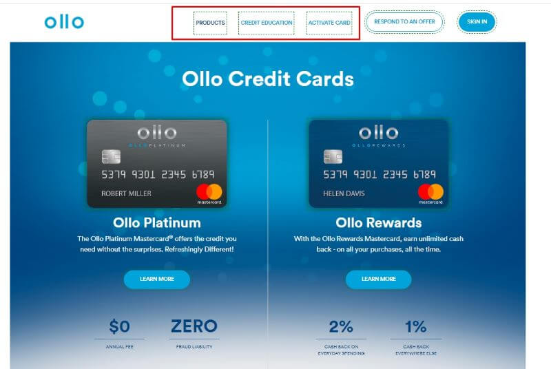 Ollo Credit Cards