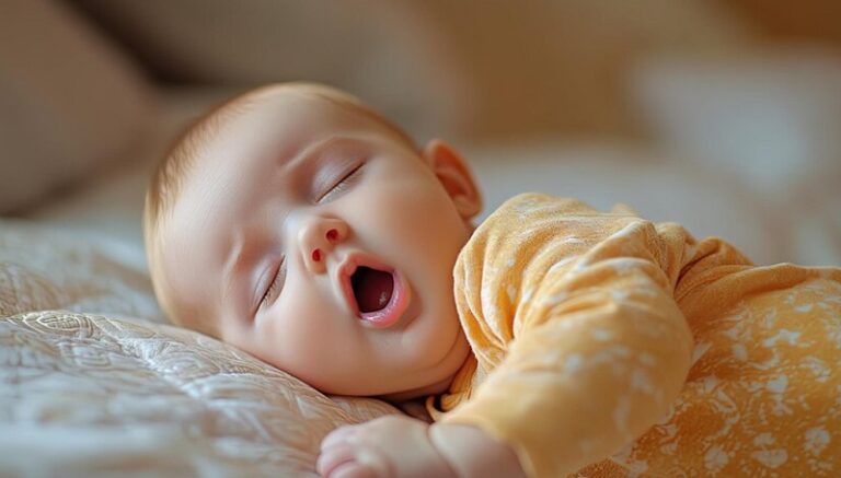 Baby open mouth during a sleeping