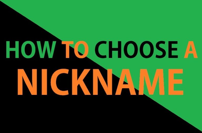 how to choose a nickname