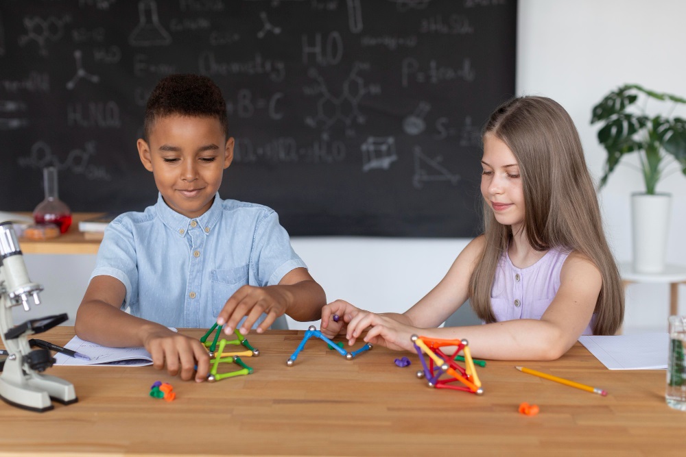 Boy and Girl doing a Cool Math Games in Schools