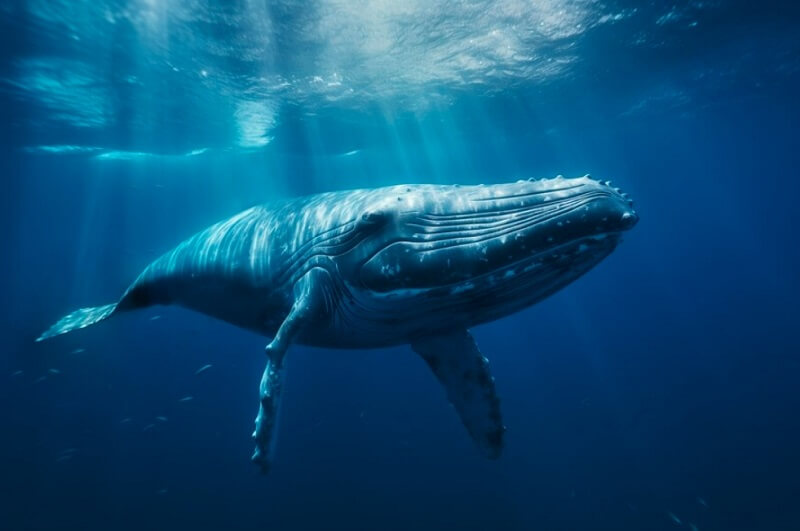 whale under water