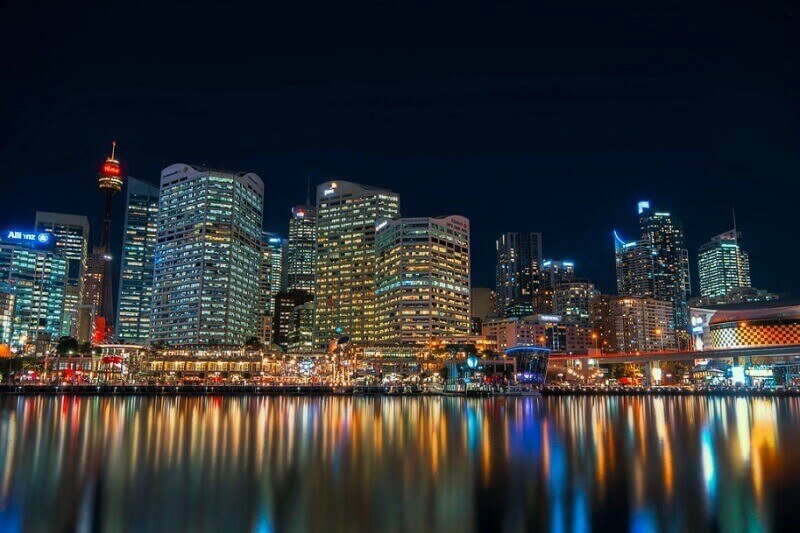 beautiful view of darling harbor