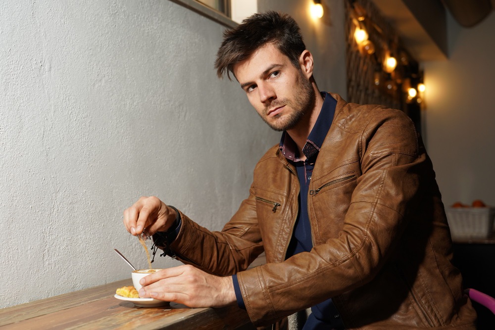 Man Wear a Leather Jacket