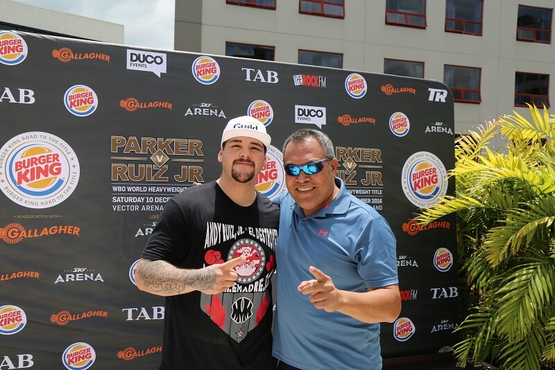 Andy Ruiz Jr talk with other man