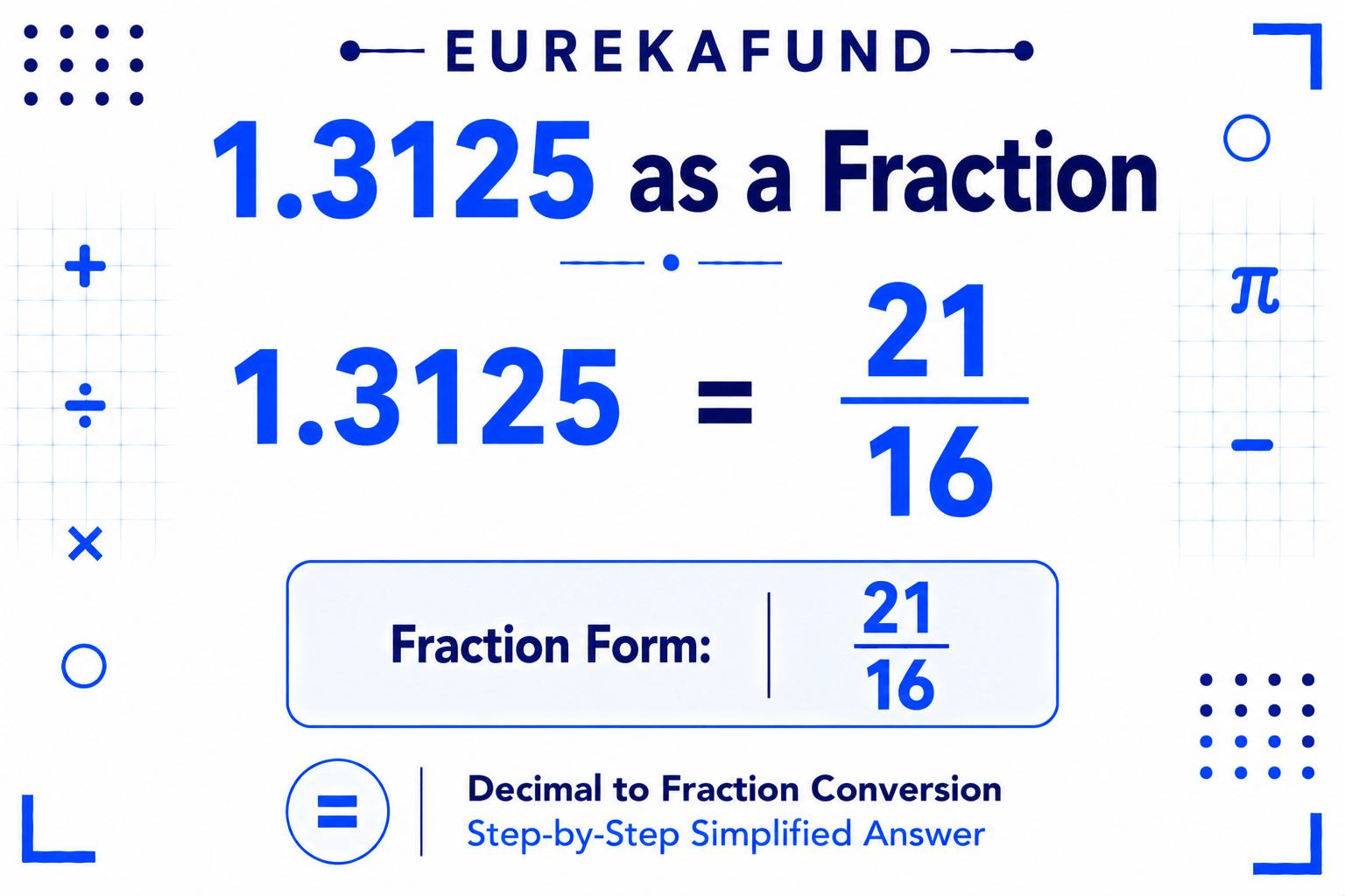 1.3125 as a Fraction (Step-by-Step Explanation)