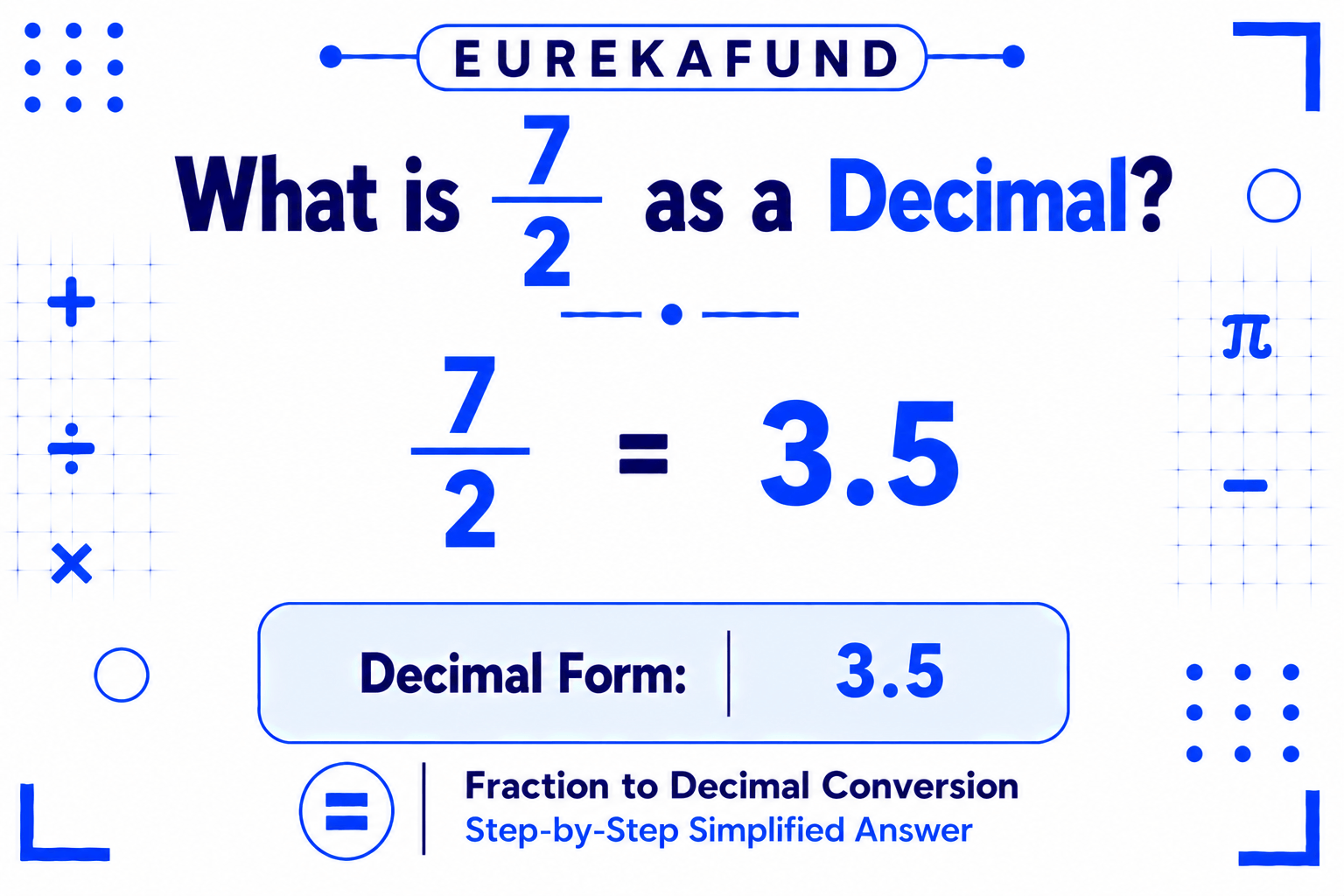 7/2 as a Decimal (Step-by-Step Conversion and Examples)