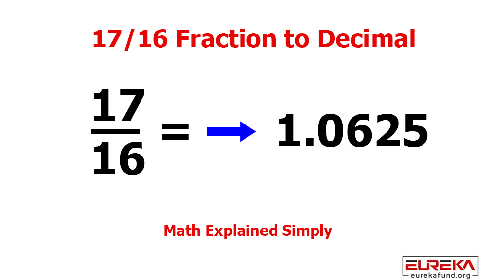 What is 17/16 as a Decimal? (Step-by-Step Conversion Explained)